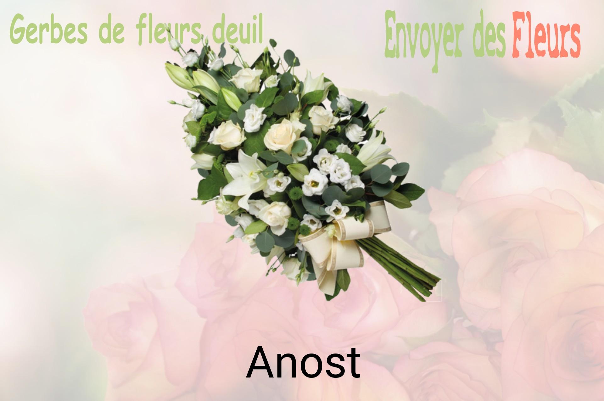 Gerbe de fleurs de deuil livrée à Anost